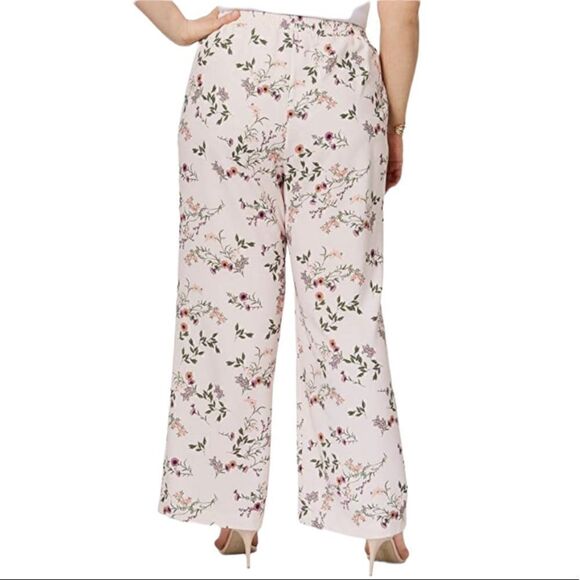 Alfani Womens Plus Crepe Floral Print Wide Leg Pants - Picture 2 of 13